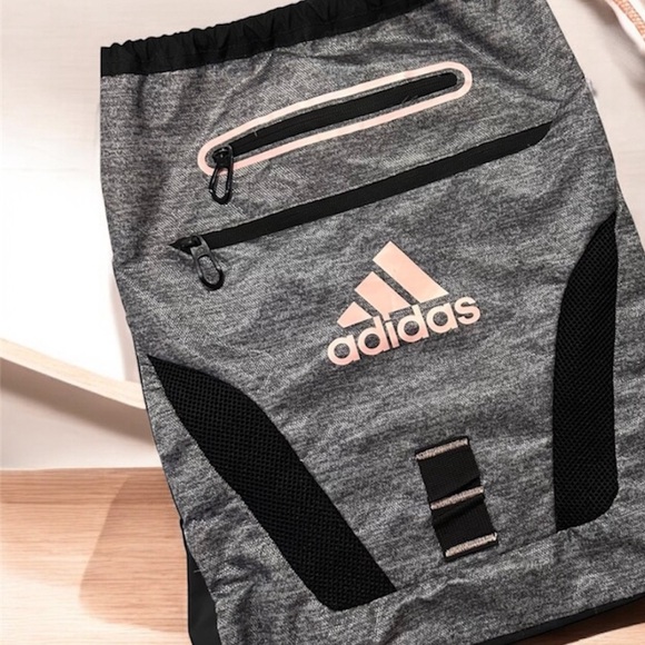 Adidas Alliance 2 Sackpack Training Bag Black Gray Coral - Picture 5 of 5